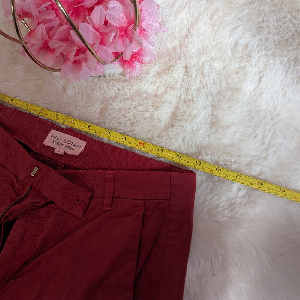 Nili Lotan Cropped Pants Women’s Size 2 Red Drop Crotch - Picture 10 of 10